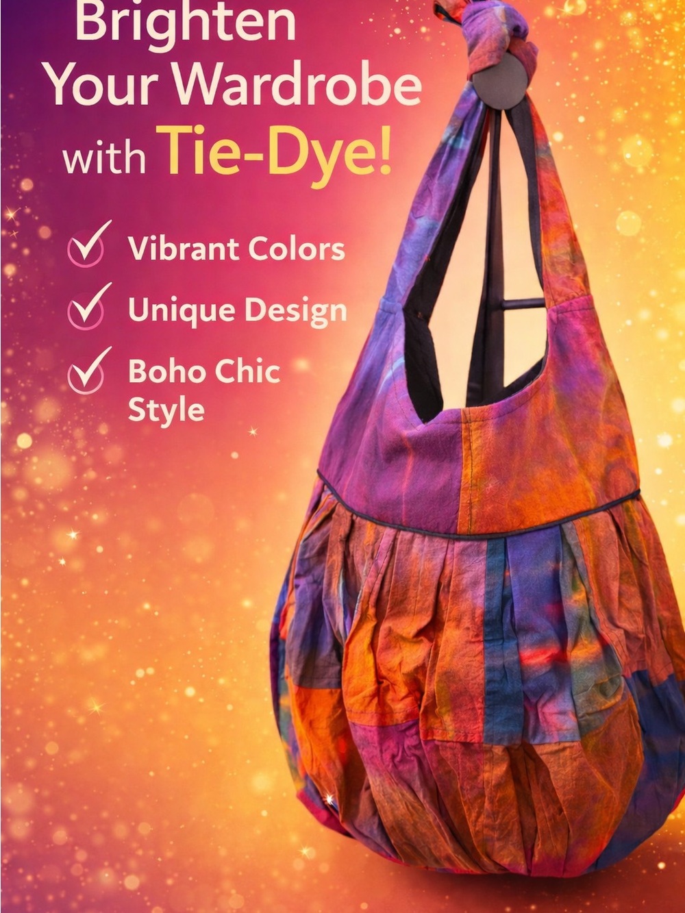 Tie dye  balloon bag large